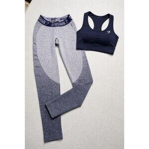 Gymshark Seamless Leggings Womens Small Heathered Navy High Waisted Workout